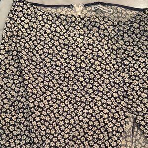 Reformation Navy and White skirt